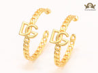 Alphabet D & G all gold link chain hoops 42 mm