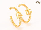 Alphabet D & G all gold link chain hoops 42 mm