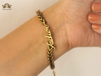 Alphabet D antique trace chain bracelet