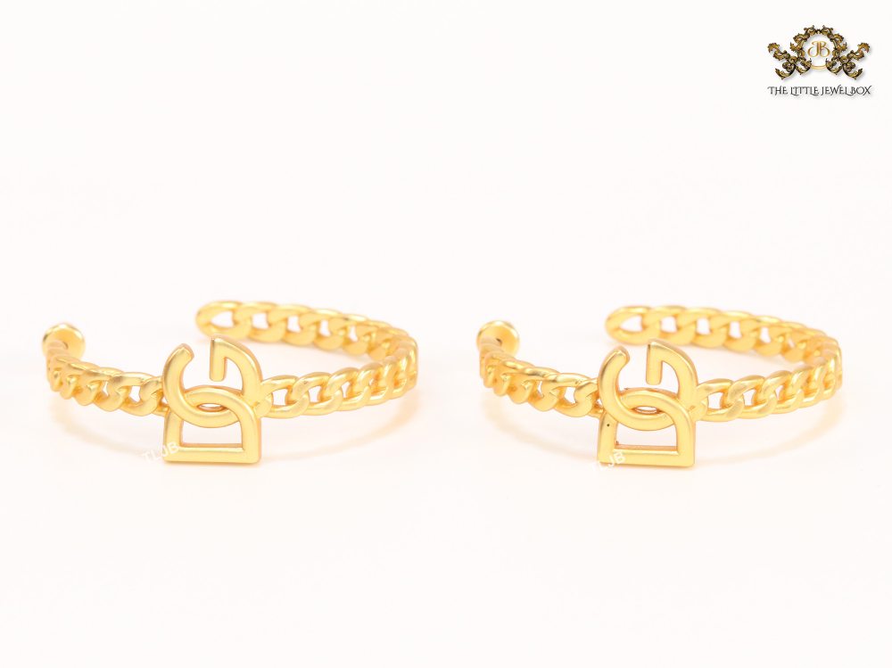 Alphabet D & G all gold link chain hoops 42 mm