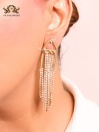 Gold cz tassels with heart