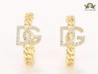 Alphabet D & G dual tone link chain hoops 30 mm