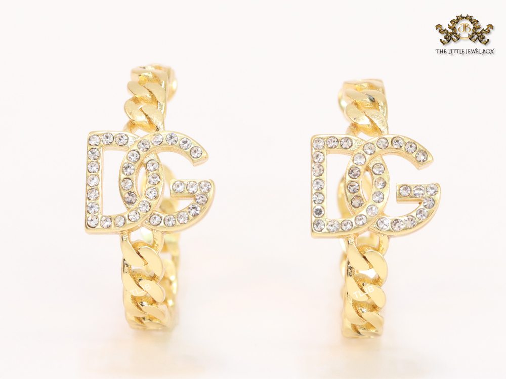 Alphabet D & G dual tone link chain hoops 30 mm