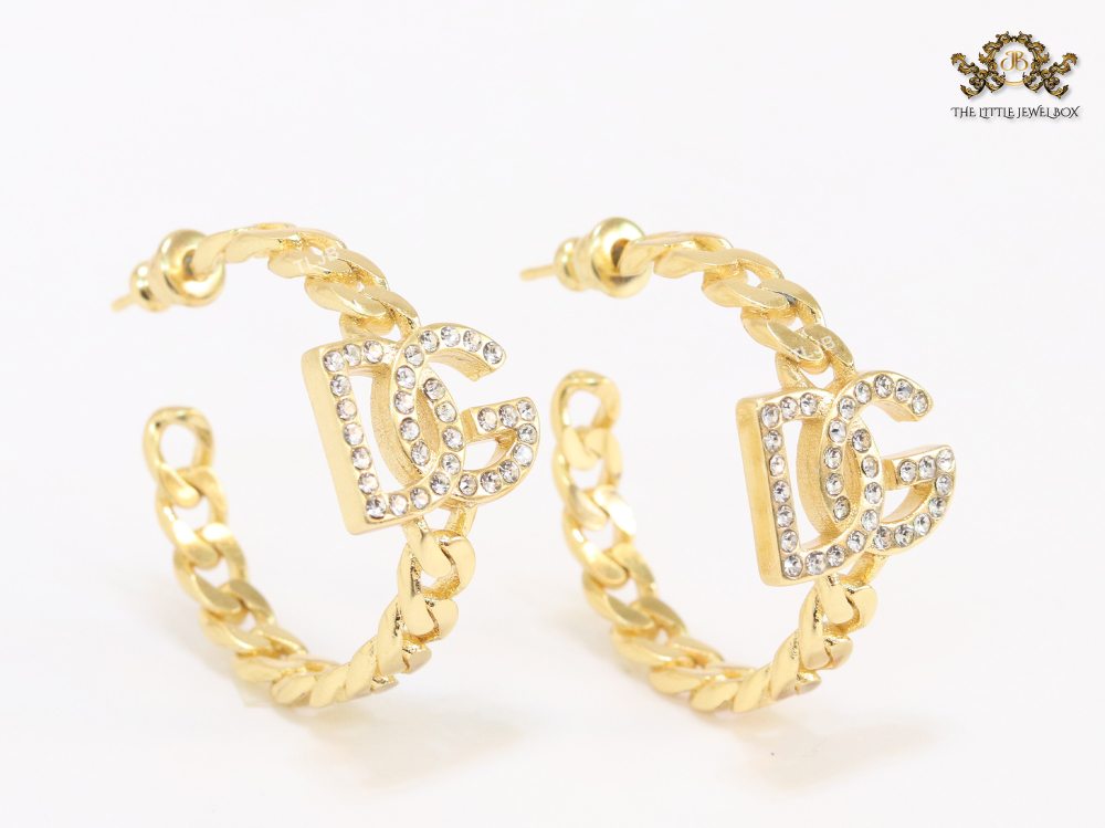 Alphabet D & G dual tone link chain hoops 30 mm