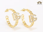 Alphabet D & G dual tone link chain hoops 30 mm