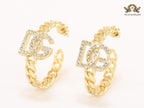 Alphabet D & G dual tone link chain hoops 30 mm