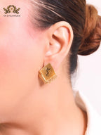 Alphabet Y gold studs with small tassels