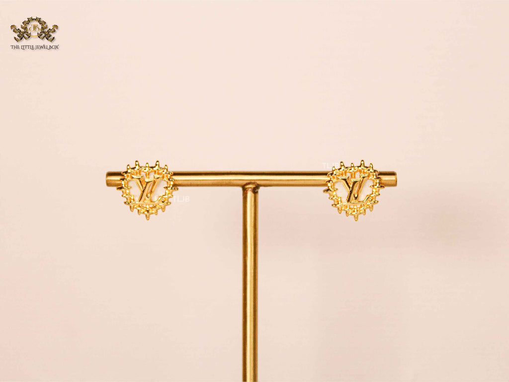 Heart shaped L&V Stud in White MOP & Gold