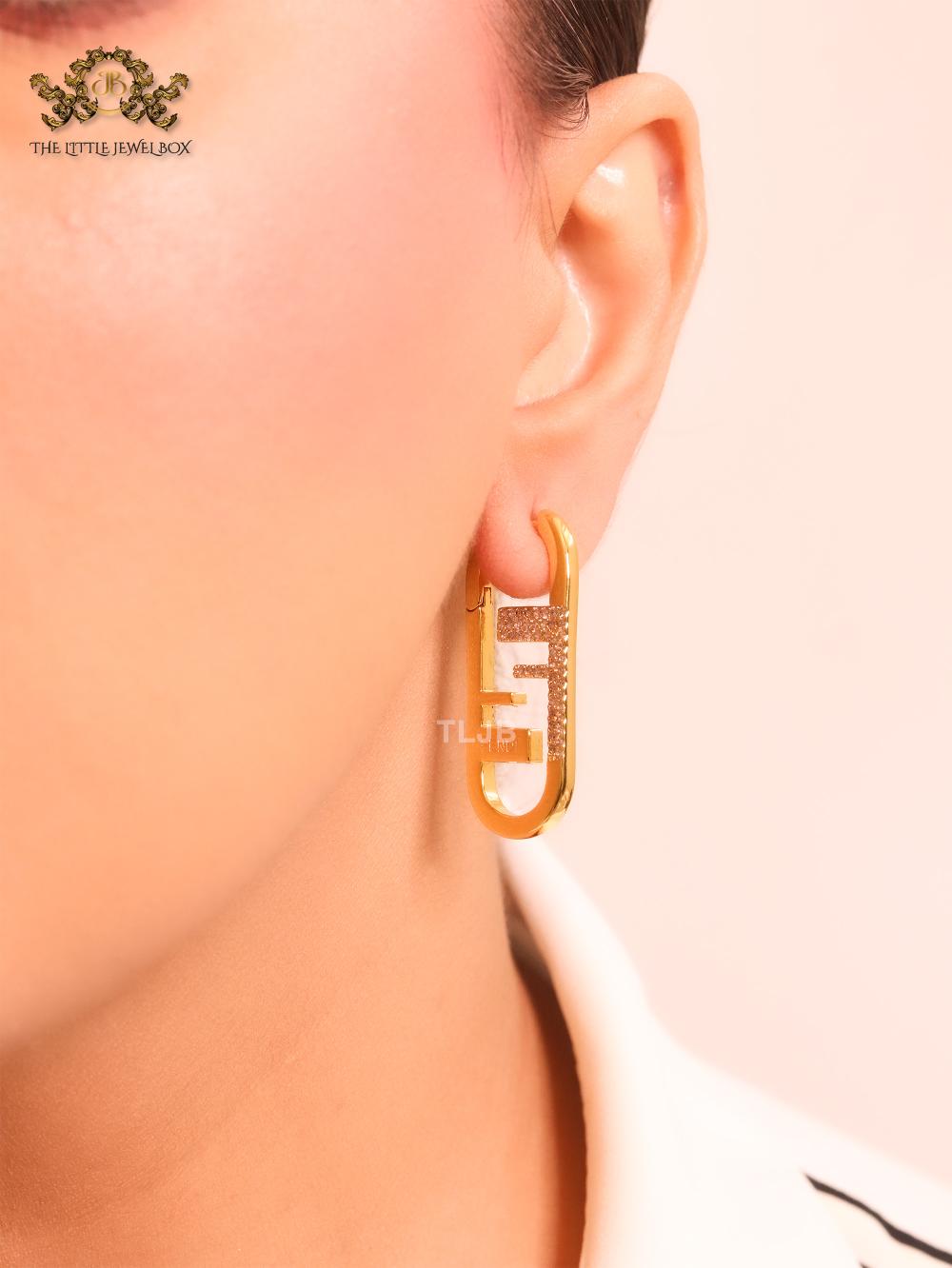 Double F Mismatch hoops (plain and cz)