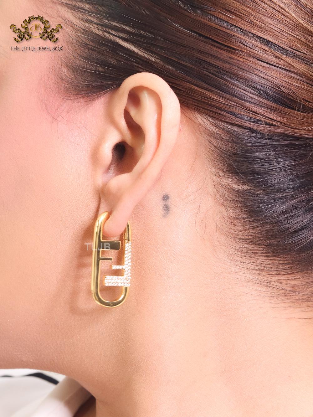 Double F Mismatch hoops (plain and cz)