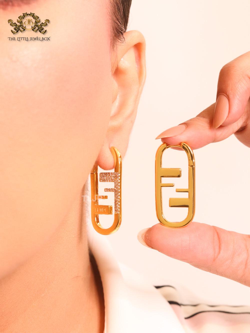 Double F Mismatch hoops (plain and cz)