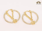 CZ and gold medusa hoops 45 mm