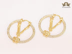 CZ and gold medusa hoops 45 mm