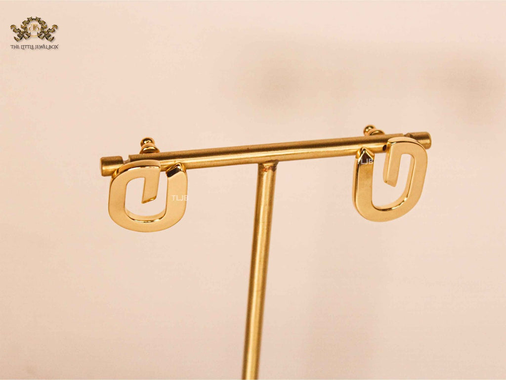 Alphabet G Golden Curve Studs