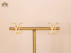 Alphabet L&V Gold white Stud Earrings