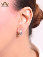Small hoops with studded cz - Rose gold