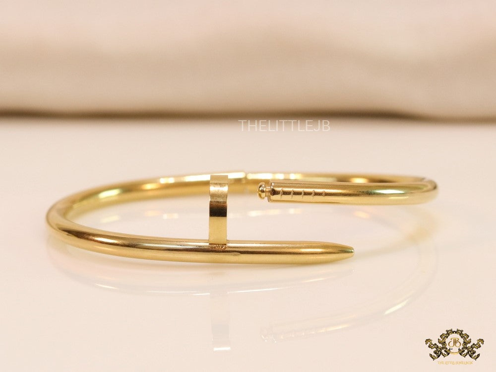 Gold plated nail bracelet for women