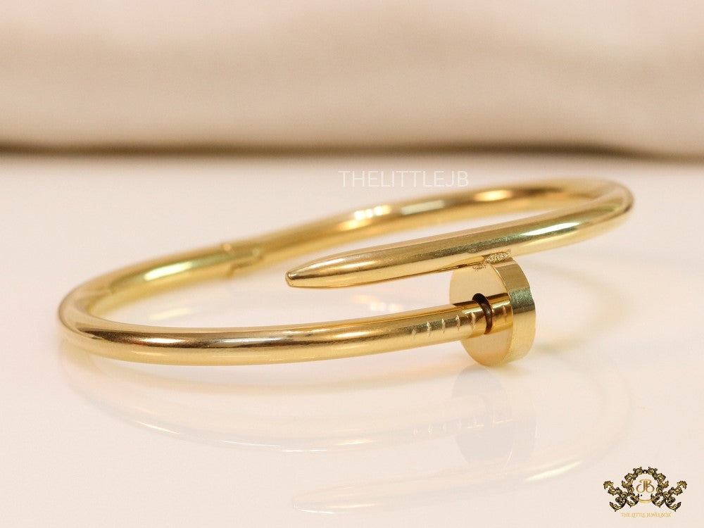 Gold plated nail bracelet for women