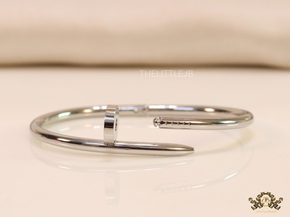 Platinum plated nail bracelet