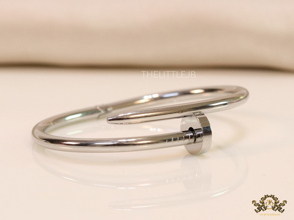 Platinum plated nail bracelet