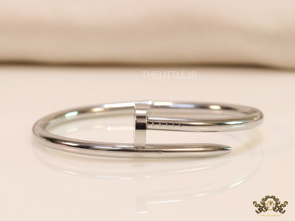 Platinum plated nail bracelet
