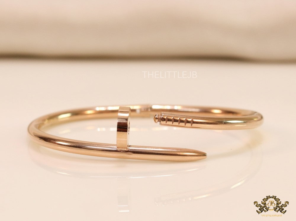 Rose gold plated nail bracelet for women