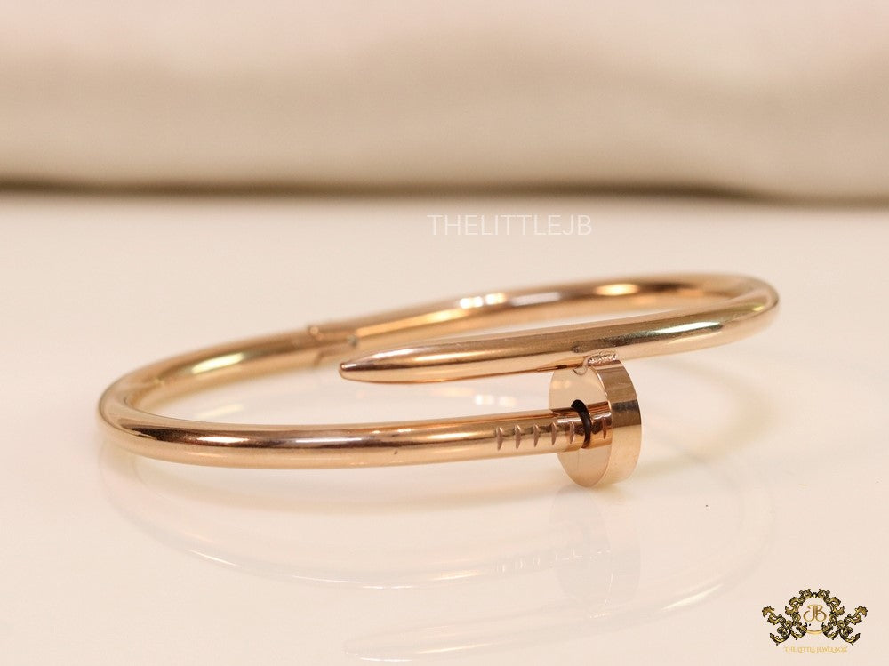 Rose gold plated nail bracelet for women