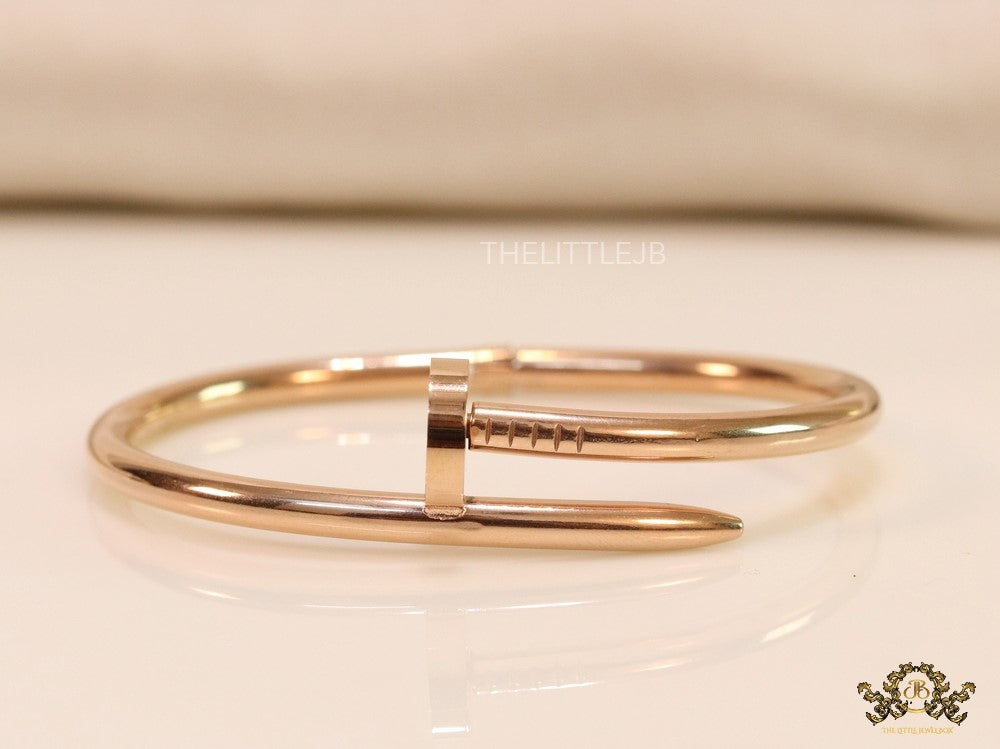 Rose gold plated nail bracelet for women