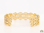 Gold plated bracelet band with link chain pattern
