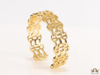 Gold plated bracelet band with link chain pattern