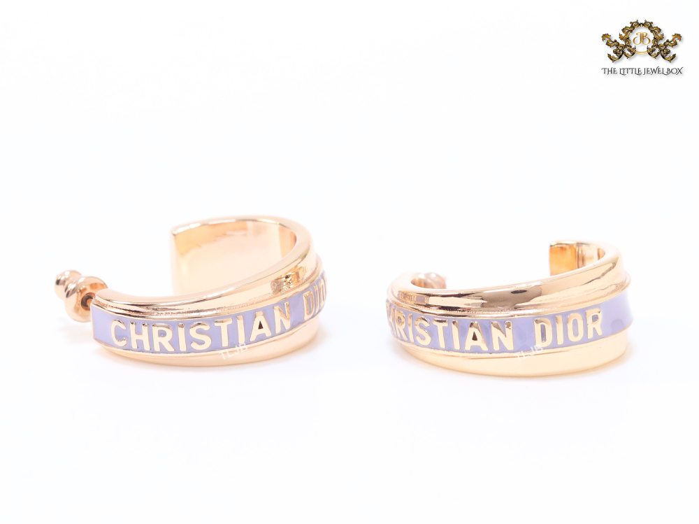 Alphabet C and D small hoops lavender