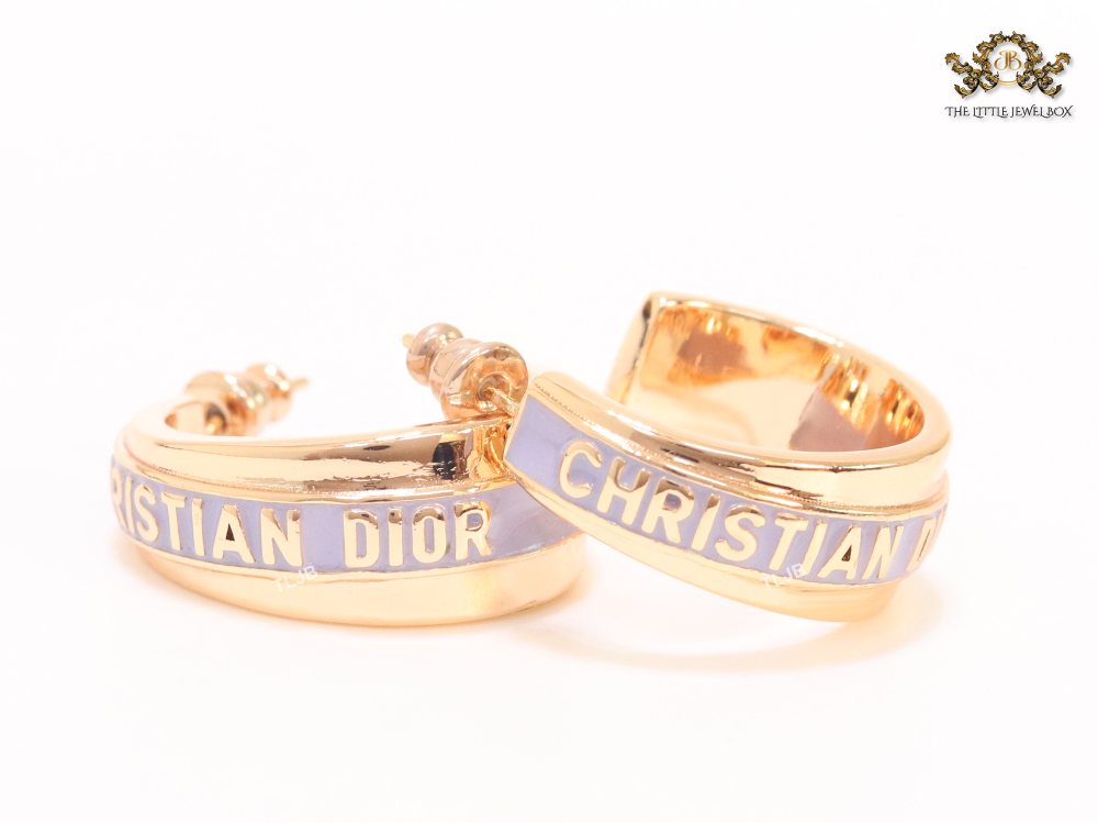 Alphabet C and D small hoops lavender