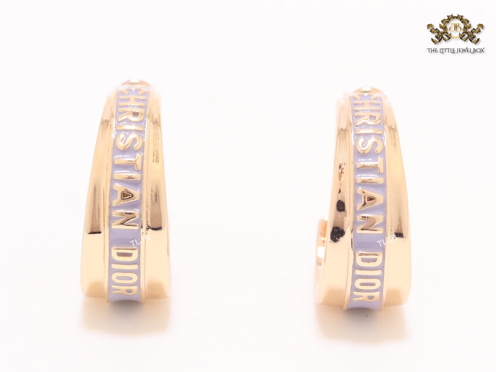 Alphabet C and D small hoops lavender