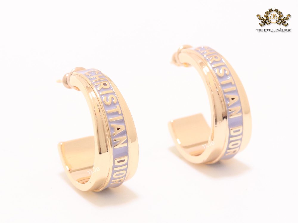 Alphabet C and D small hoops lavender