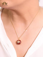 Red clover with enamel chain