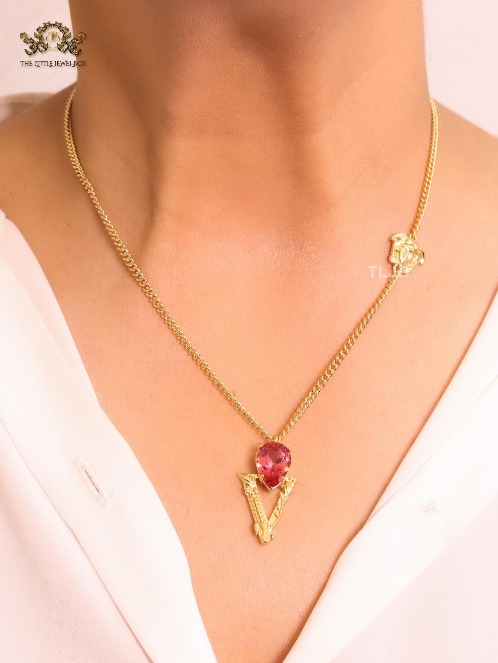 Medusa gold cz chain
