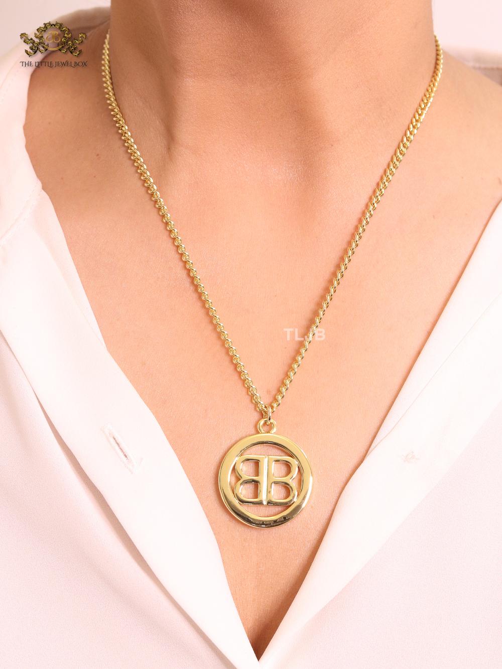 Alphabet B gold chain