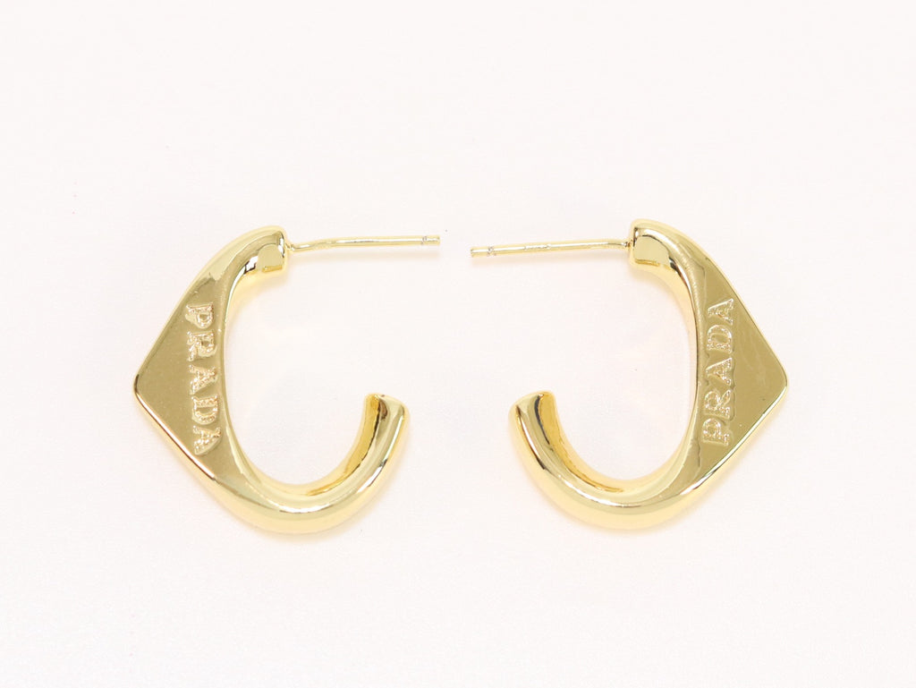 Gold open designer hoops