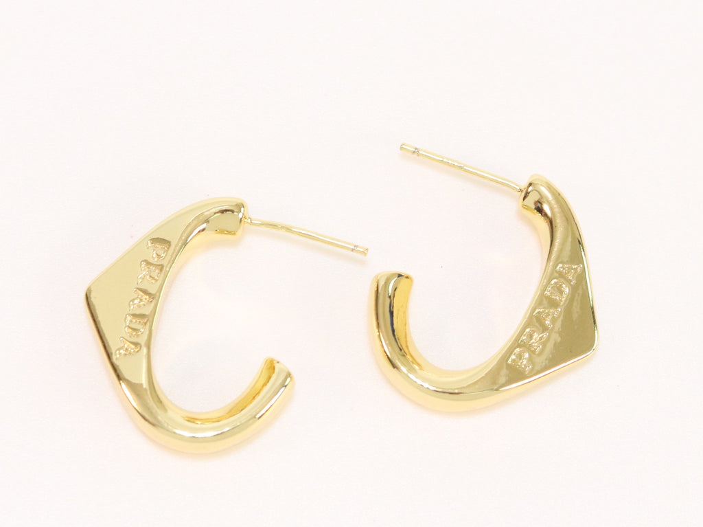 Gold open designer hoops