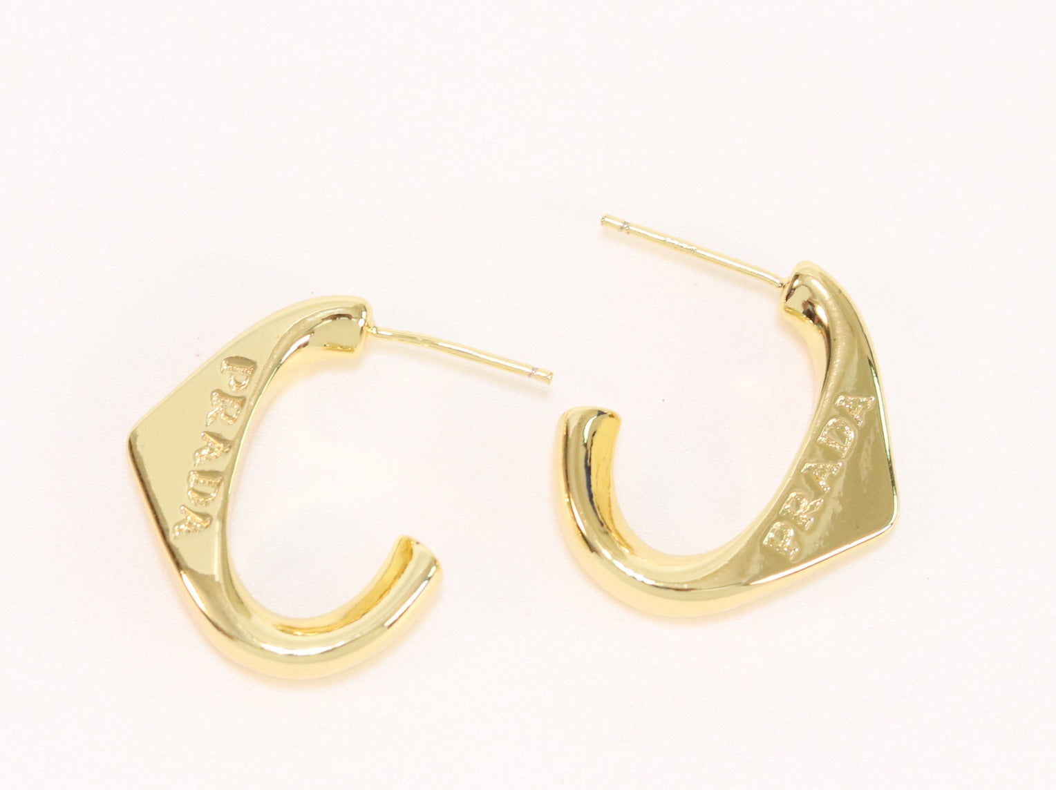 Gold open designer hoops