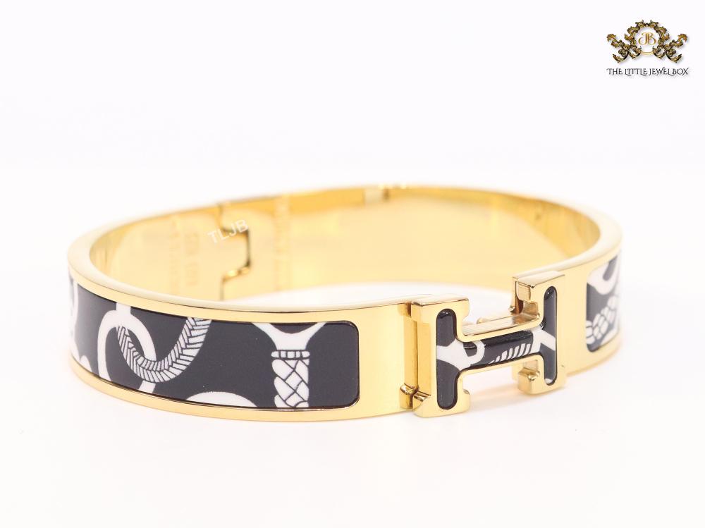 Alphabet H B&W bracelet
