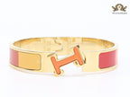 Alphabet H red and orange bracelet