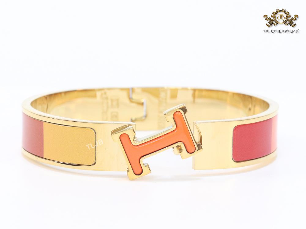 Alphabet H red and orange bracelet