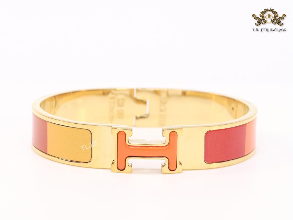 Alphabet H red and orange bracelet