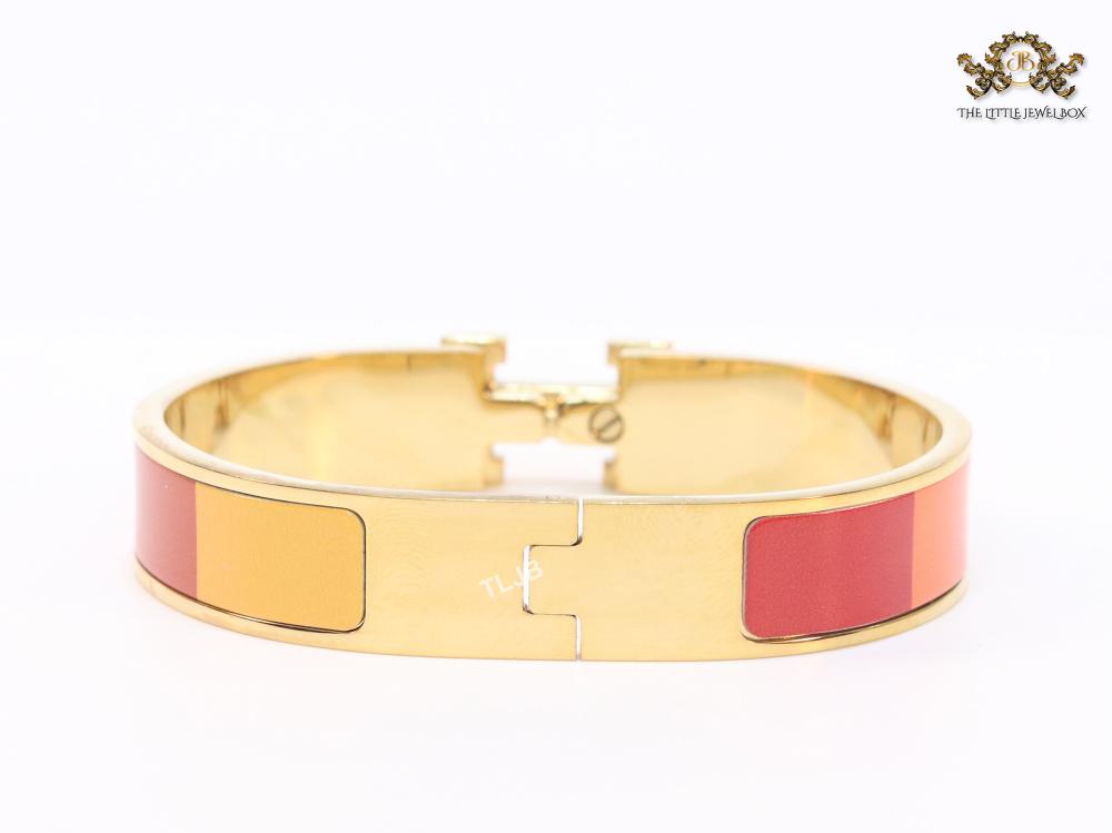 Alphabet H red and orange bracelet