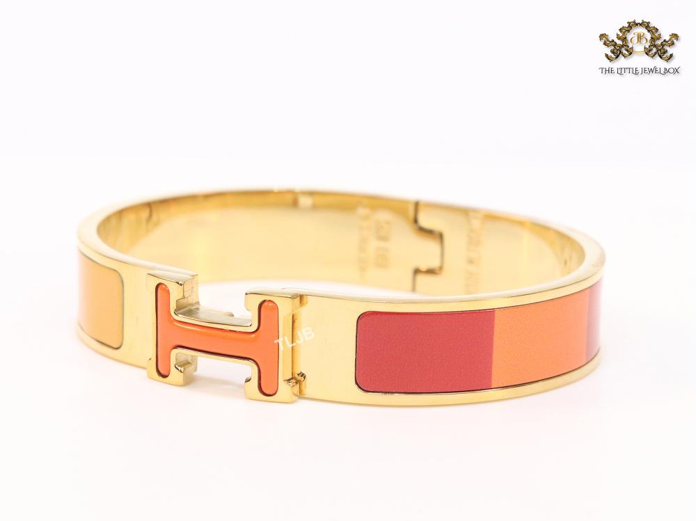 Alphabet H red and orange bracelet