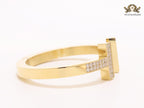 Alphabet T cz and gold bracelet