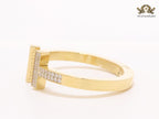 Alphabet T cz and gold bracelet