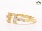 Alphabet T cz and gold bracelet