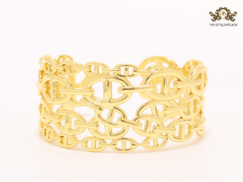 Chunky link chain alphabet bracelet